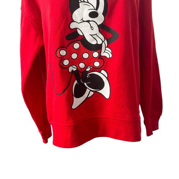 Disney Authentic Minnie Mouse Vintage Graphic Crewneck Sweatshirt Red Streetwear - Picture 7 of 12